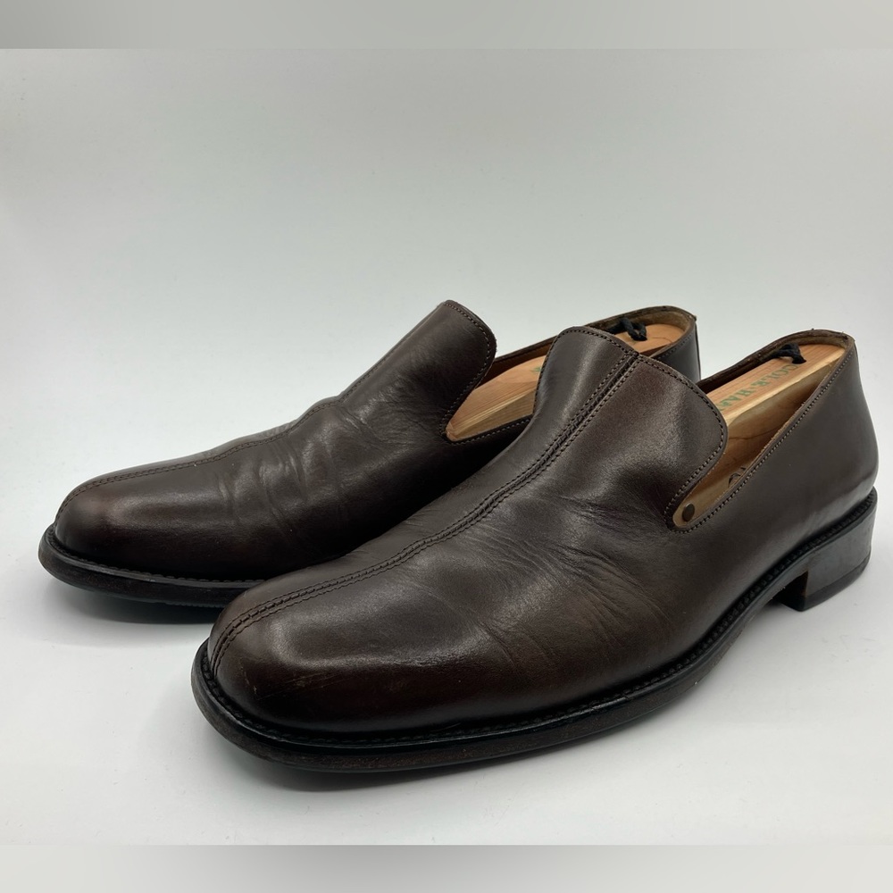 John Varvatos Brown Leather Handmade in Italy Men Size 8.5